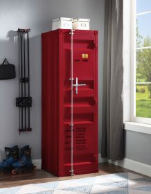Red 1-Door Wardrobe with Container Lock